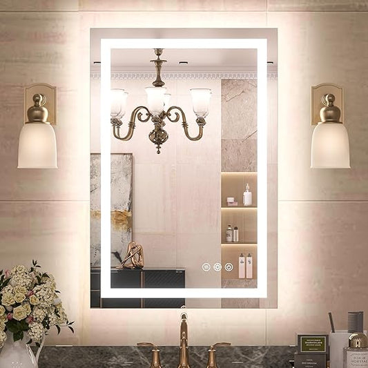 24x48 Frontlit & Backlit LED Bathroom Mirror with 3 Color Temps - Lumens Depot