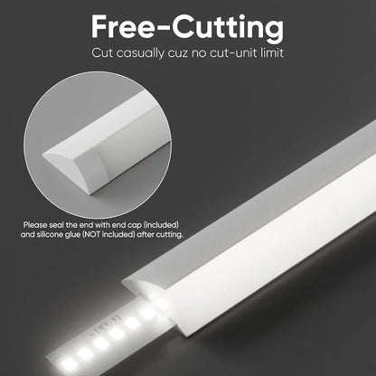 24V Anti-Glare Bright Cozy Under Cabinet LED Strip Free Cut 6000K Cool White - White Shell - Lumens Depot