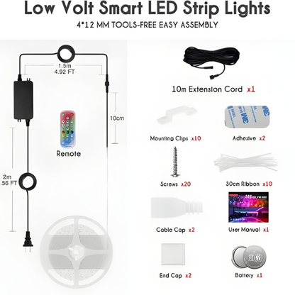 24V IP68 Waterproof RGBIC LED Strip Light With APP Control & Music Sync