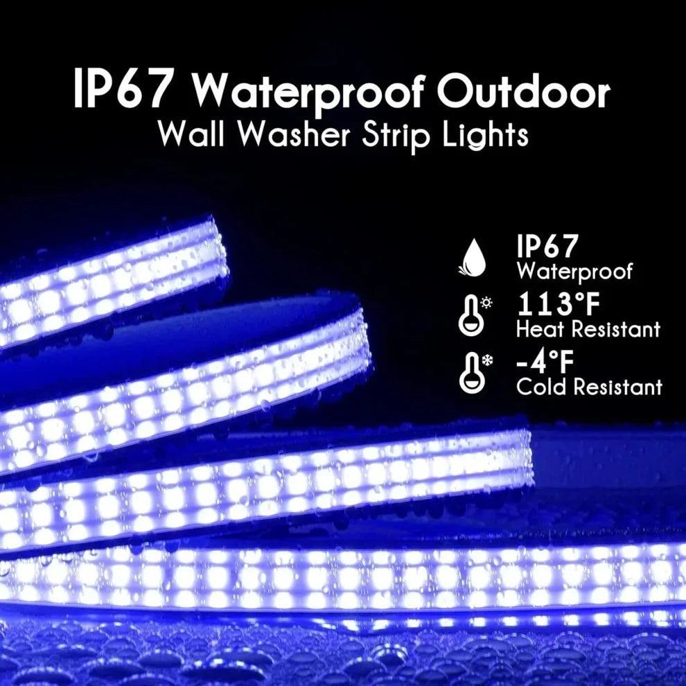 24V Flexible RGB Wall Washer LED Strip Light, IP67, Linear Grazer Light - Lumens Depot