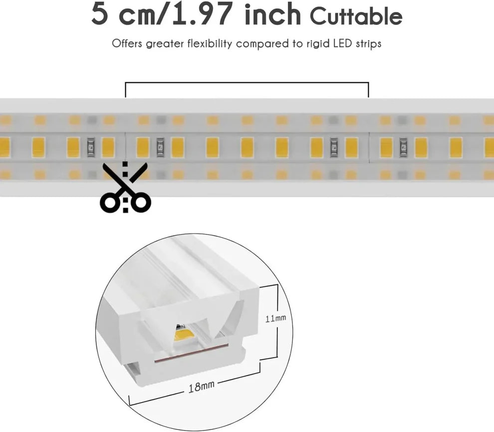 24V Flexible Wall Washer LED Strip Light, IP67, Linear Grazer Light White - Lumens Depot