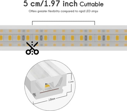 24V Flexible Wall Washer LED Strip Light, IP67, Linear Grazer Light White - Lumens Depot