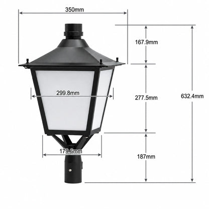 LED Post Top Light, 120W, CCT 3000K, 100-277 VAC, 12,000 Lumens, PC Lens