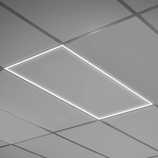 1x4 Grid Frame LED T-Bar Panel Selectable Wattage (20W/30W/40W) & CCT (3500K/4000K/5000K) with Lumens (2500/3750/5000), 0-10V Dimmable - UL & DLC Listed - Lumens Depot