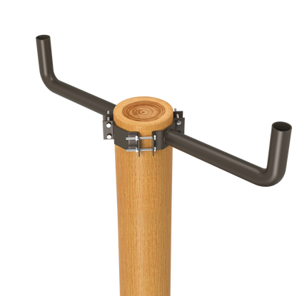 2 Arm Wrap Around Bracket for Wood Pole, Fit for 7-10 inch Poles, Dark Bronze Color