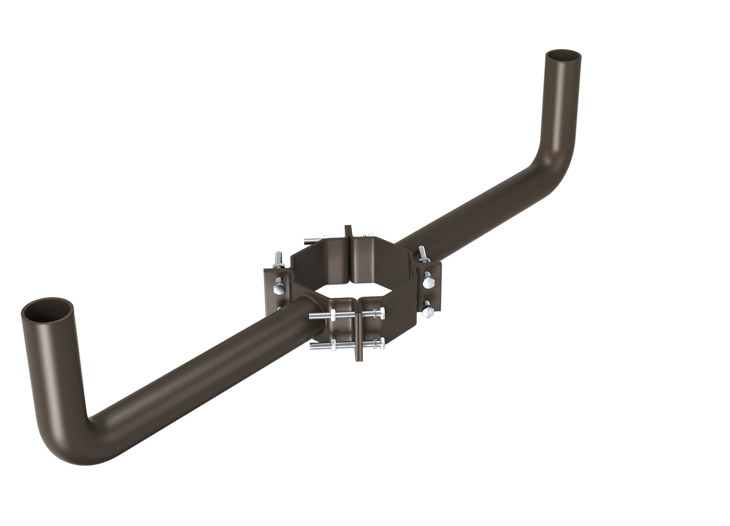 2 Arm Wrap Around Bracket for Wood Pole, Fit for 7-10 inch Poles, Dark Bronze Color