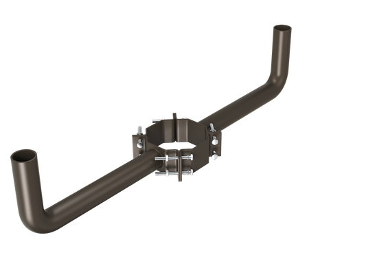 2 Arm Wrap Around Bracket for Wood Pole, Fit for 7-10 inch Poles, Dark Bronze Color