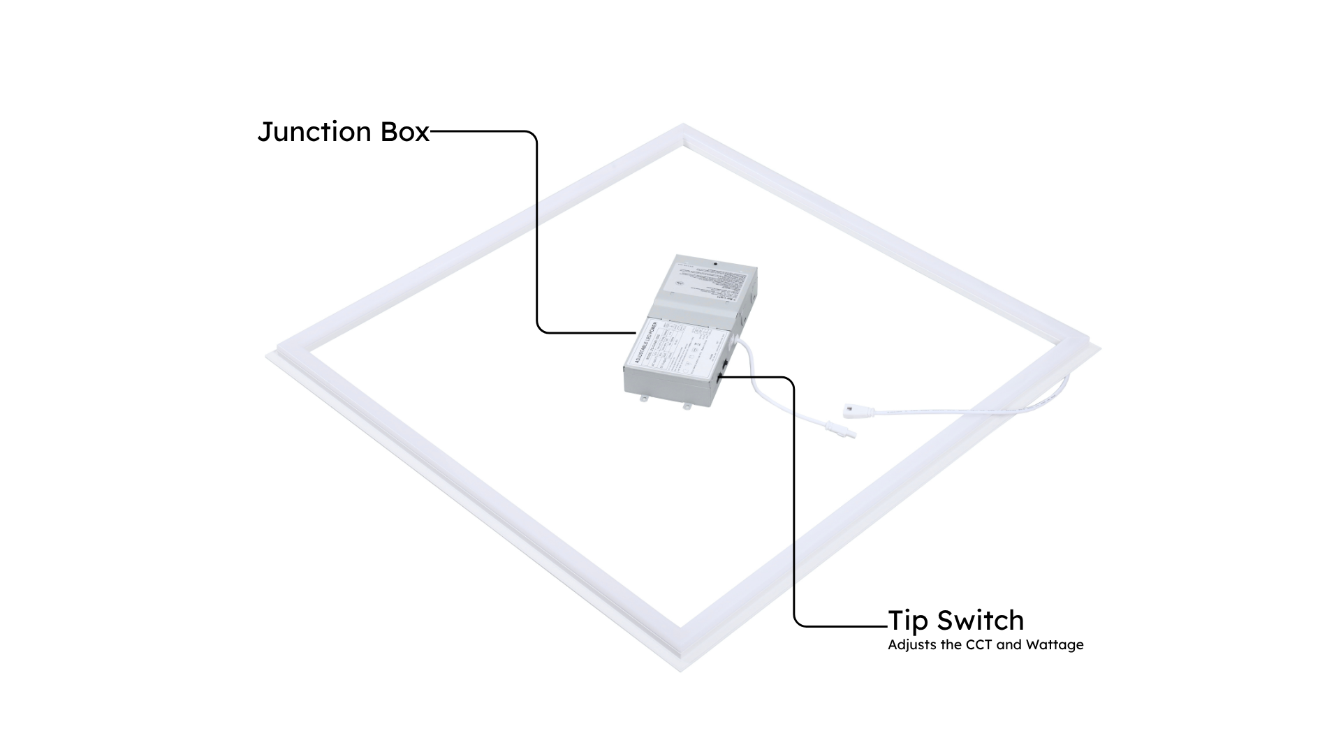 LED Grid Frame Ceiling Light, 2x2, 40W/30W/20W, Adjustable Watts & CCT,3000K-6500K , 4800 Lumens - Lumens Depot
