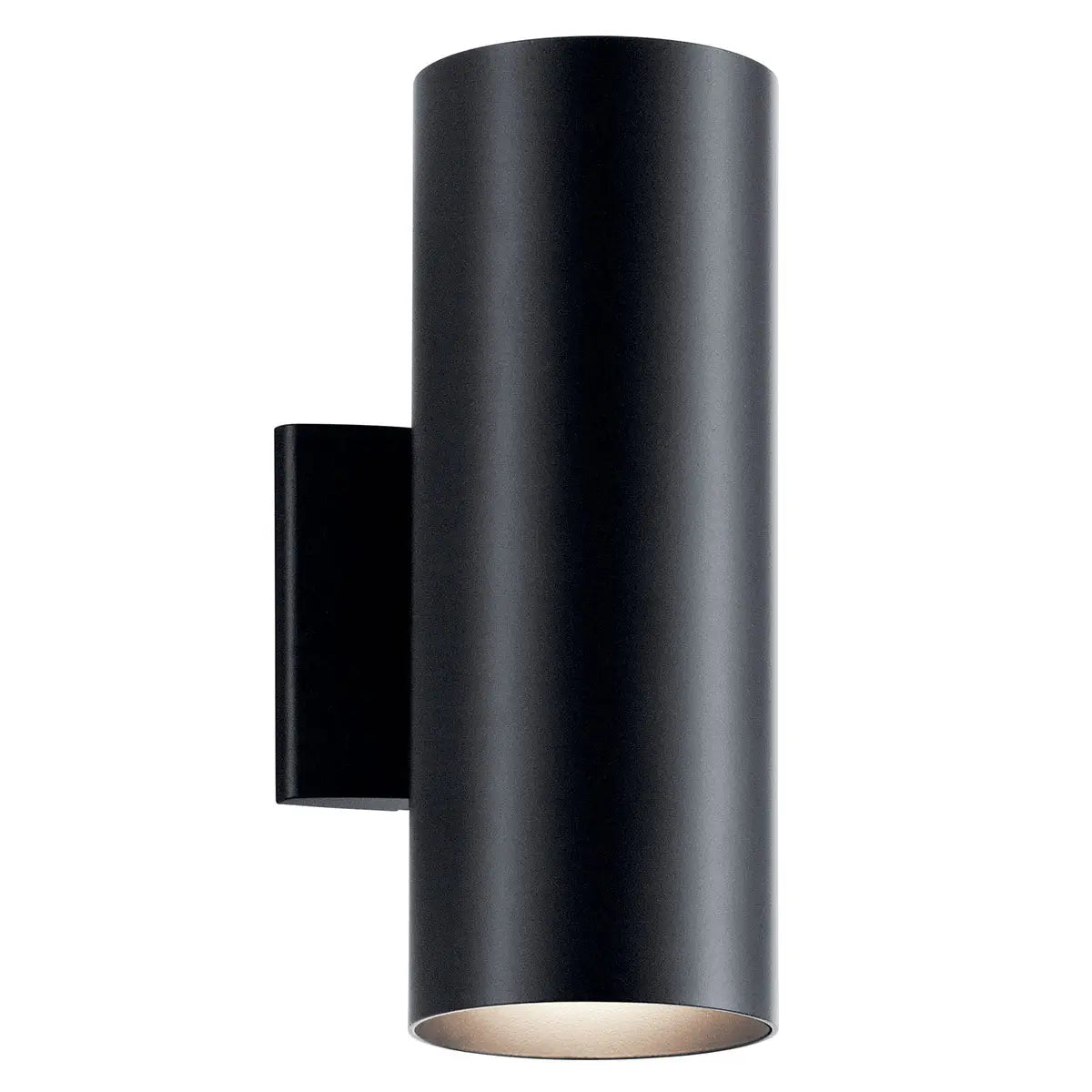 12" Cylinder Outdoor Wall Light in White and Black