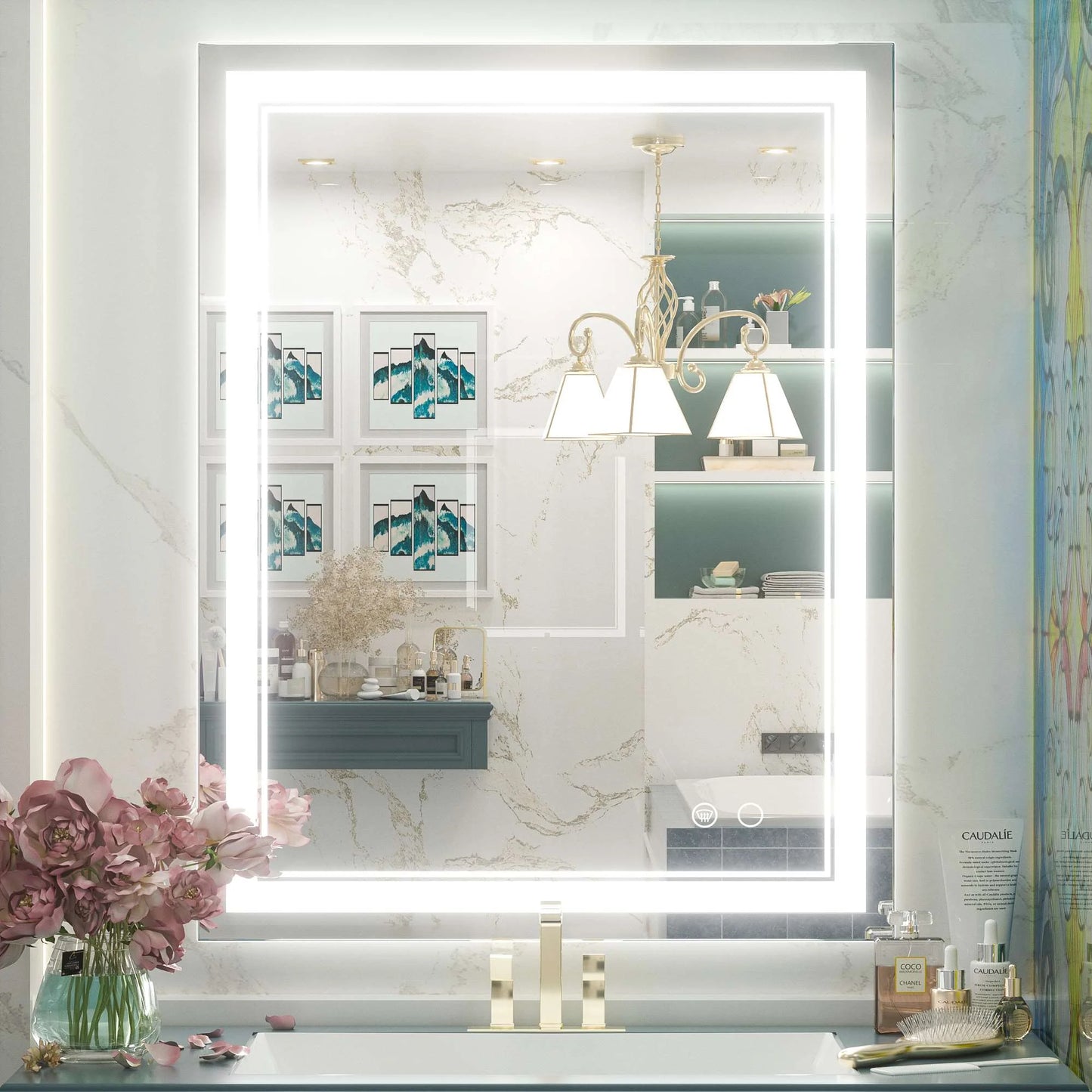 Classic Frontlit LED Bathroom Mirror – Shatterproof - Anti-Fog - Wall-Mounted Vanity Mirror with IP54 Waterproof Rating - Lumens Depot