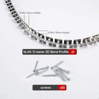 3D Neon Bend Flexible Aluminum Channel – 16.4ft (5M) Profile for LED Neon Rope Lights