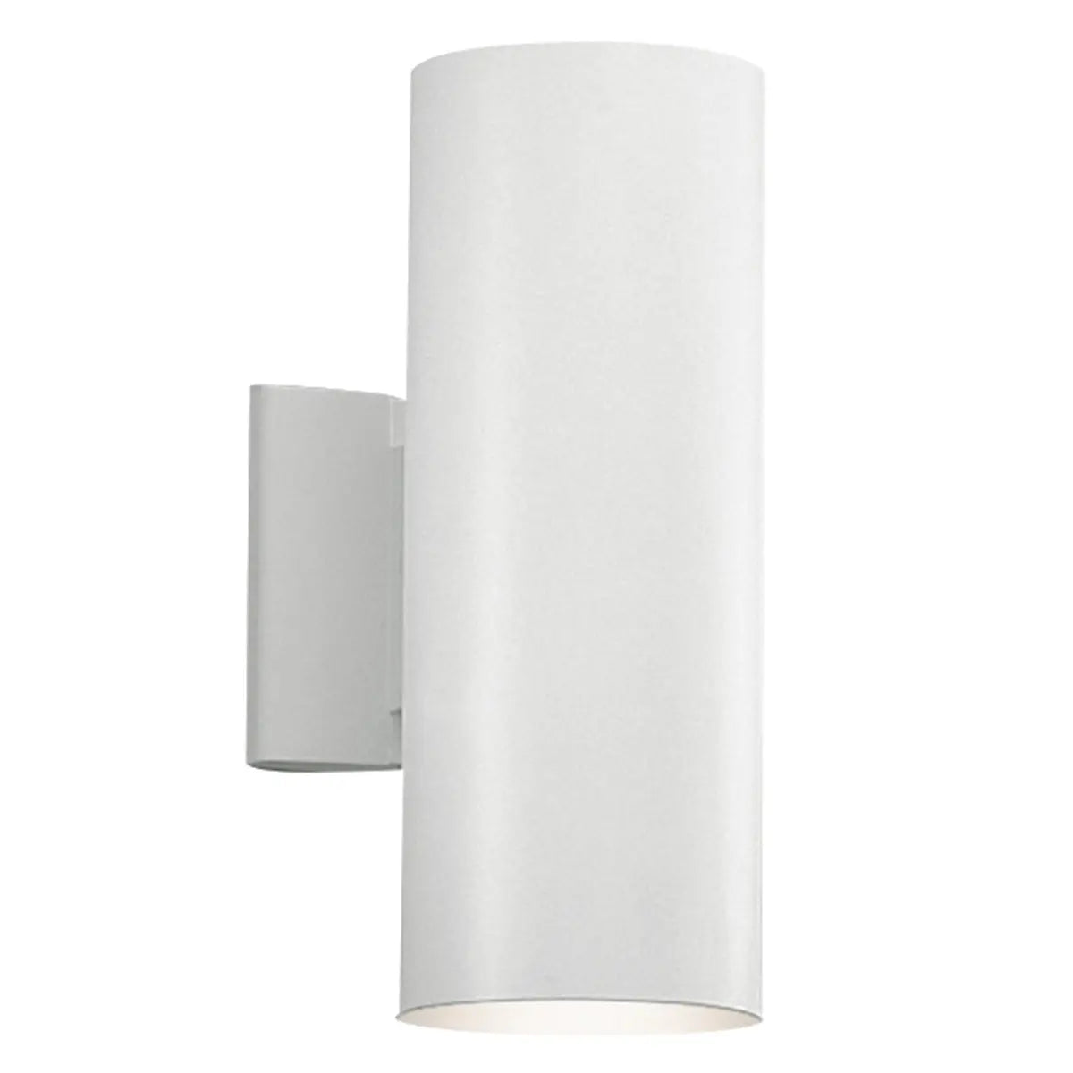 12" Cylinder Outdoor Wall Light in White and Black