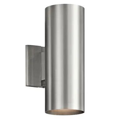 12" Cylinder Outdoor Wall Light in White and Black