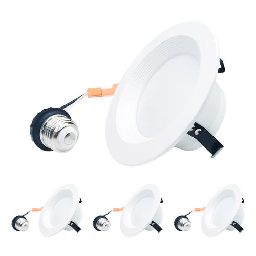 Recessed Downlight, 4 inches, 10W, Retrofit-E26 Base Type, 5 CCT 2700K-5000K– 750 Lumens - Lumens Depot