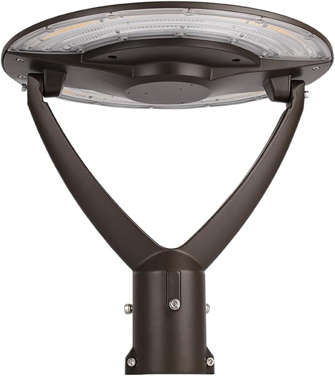LED Post Top Light, Selectable 40W/50W/60W and CCT 3000K/4000K/5000K, 100-277 VAC, 9,000 Lumens