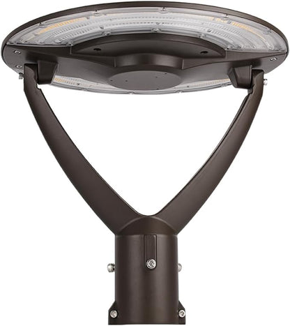 LED Post Top Light, Selectable 40W/50W/60W and CCT 3000K/4000K/5000K, 100-277 VAC, 9,000 Lumens