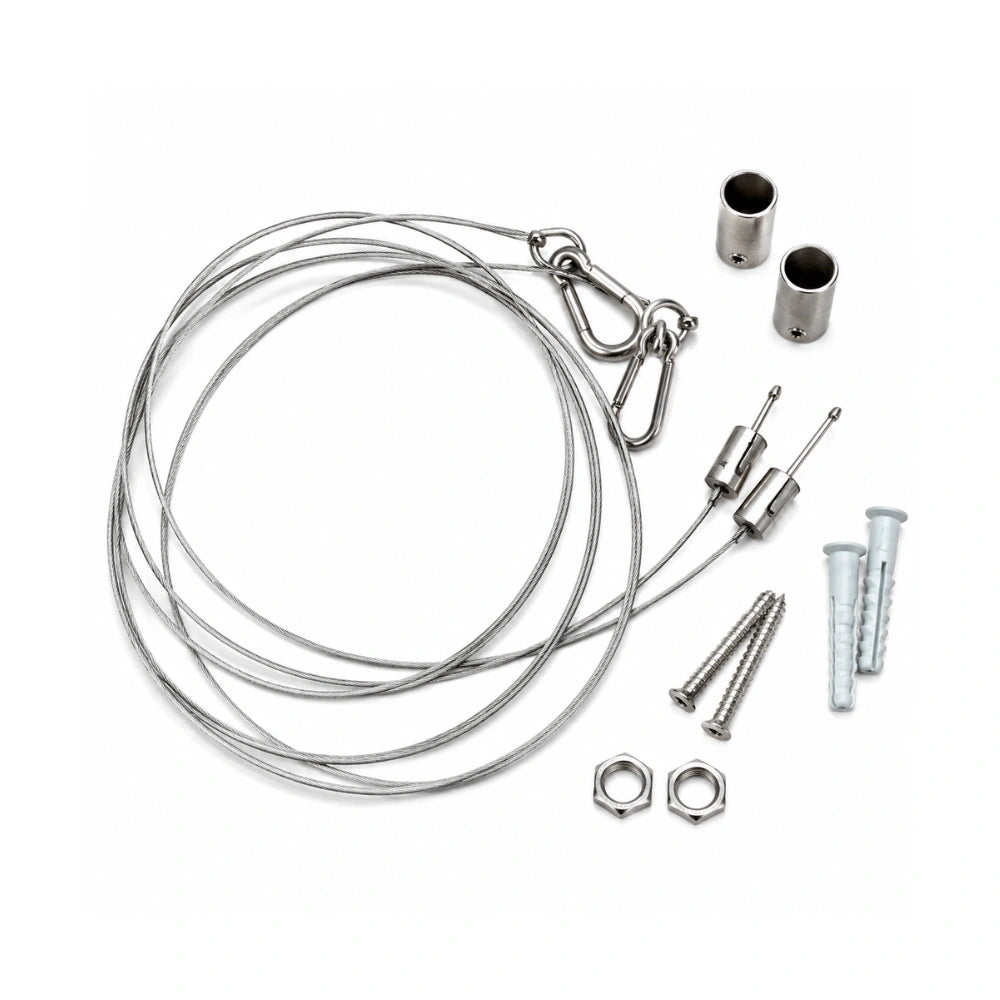 5ft Suspension Cable Kit for Panel, Troffer, Linear, and Shop Lights (Set of 4)