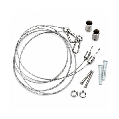 5ft Suspension Cable Kit for Panel, Troffer, Linear, and Shop Lights (Set of 4)