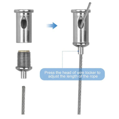 5ft Suspension Cable Kit for Panel, Troffer, Linear, and Shop Lights (Set of 4)