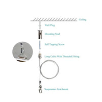 5ft Suspension Cable Kit for Panel, Troffer, Linear, and Shop Lights (Set of 4)