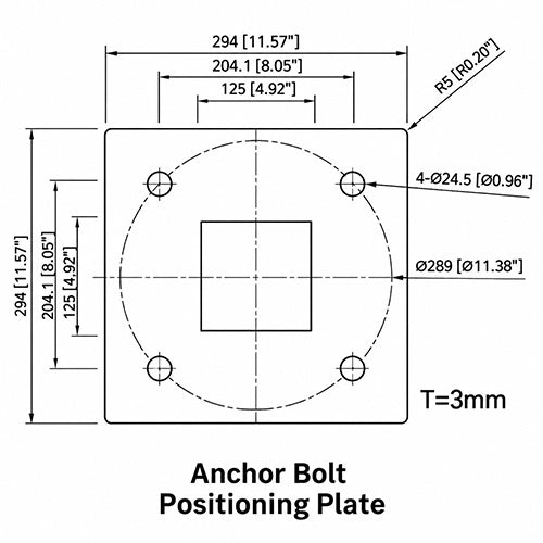Position Plate for Square Light Poles - Simple & Accurate Alignment