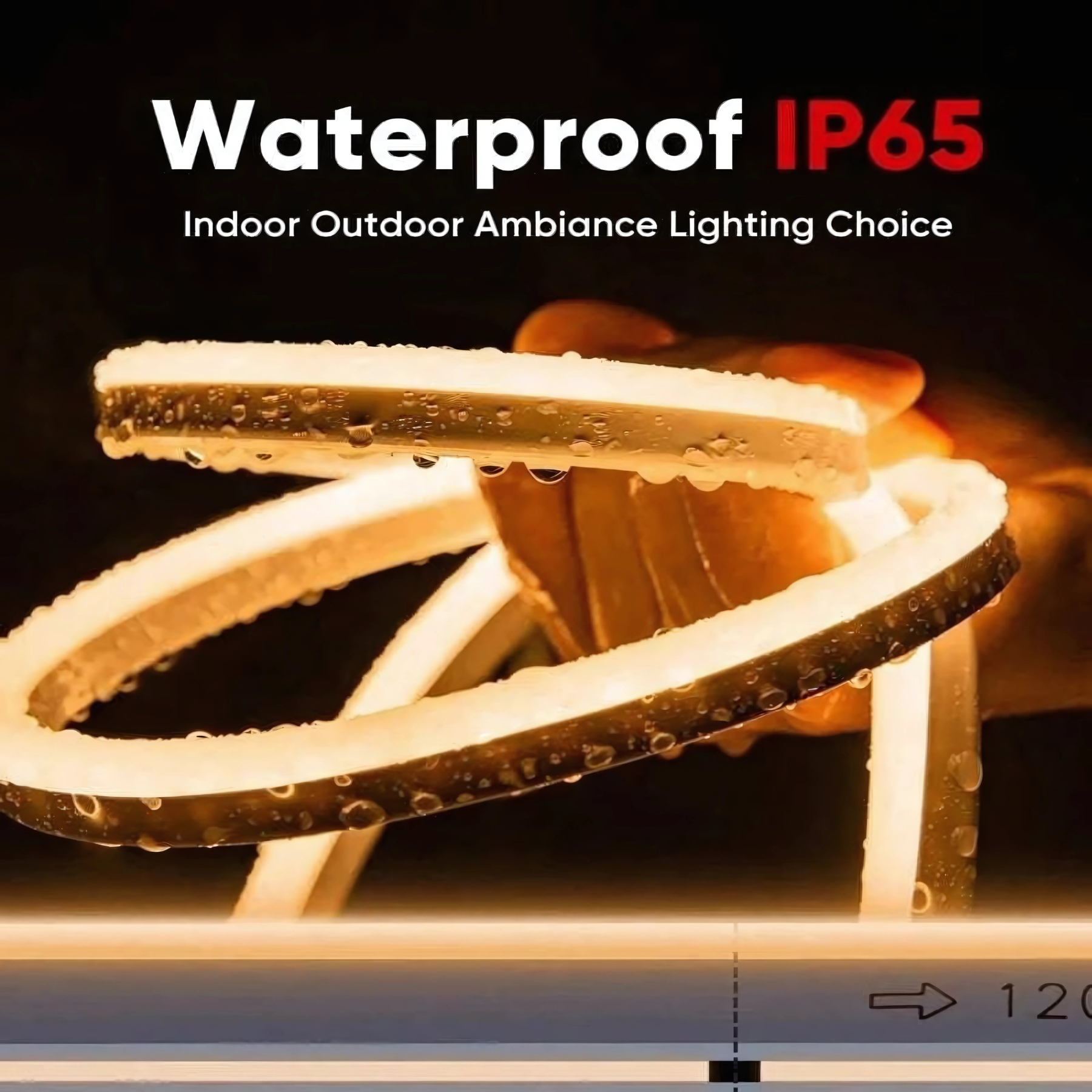 110-130V Warm White LED Neon Rope Light -3000K- 7mm x 14.5mm-7W/Meter and 220LM/W -Dimmable, Flexible, IP65 Waterproof, Cuttable for Home & Commercial Use - Lumens Depot