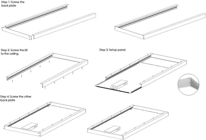 2x4 Aluminum Surface Mount Kit for LED Flat Panels