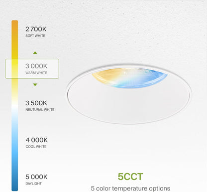 3" Trimless LED Downlight, 15W, 900LM, Round