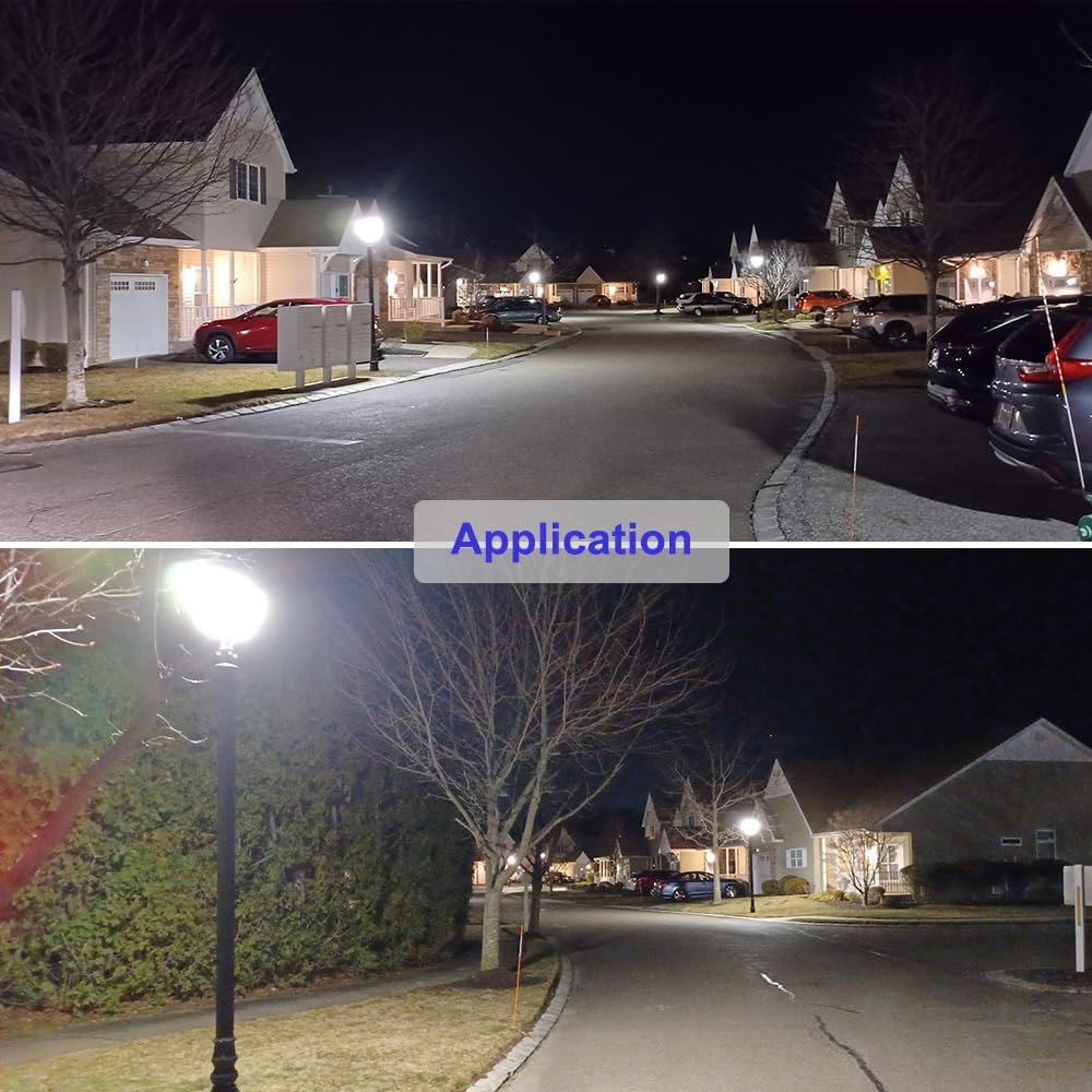 LED Post Top Light, Selectable 40W/50W/60W and CCT 3000K/4000K/5000K, 100-277 VAC, 9,000 Lumens