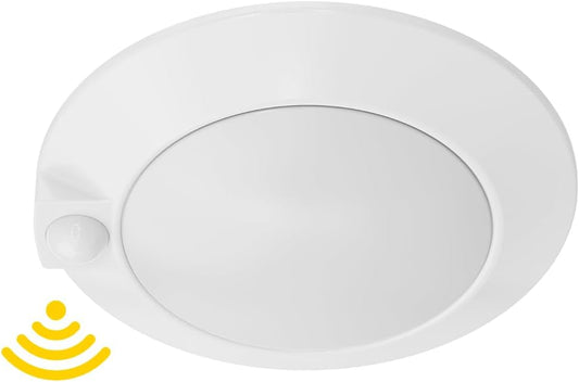 6-Inch LED Disk Light, Motion Sensor, 14W, 950LM, 3000K, Wet Location