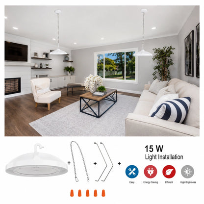 6 Inch Ceiling Light, Surface Mount, 15W, 3000K, 1,050LM, 120 VAC