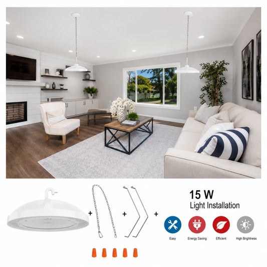 6 Inch Ceiling Light, Surface Mount, 15W, 3000K, 1,050LM, 120 VAC