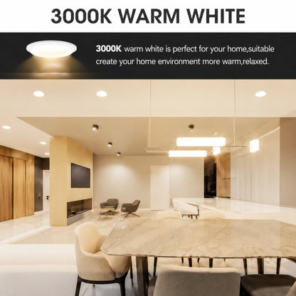 6 Inch Ceiling Light, Surface Mount, 15W, 3000K, 1,050LM, 120 VAC