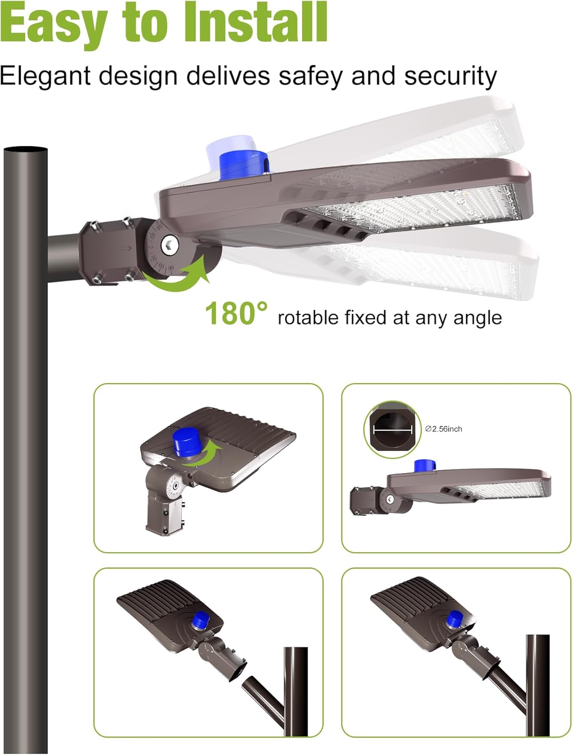 400W LED Parking Lot Light with Slip Fitter, 56,000LM, 5000K, UL DLC ETL Listed, IP65 Waterproof Shoebox Light for Outdoor Commercial Street & Area Lighting (100-277V) - Lumens Depot