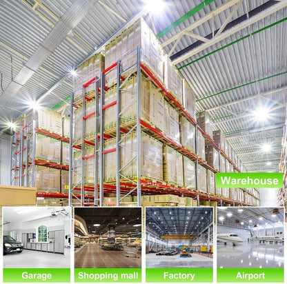 150W UFO High Bay LED Light – 21,000 Lumens, 5000K Daylight, Dimmable, Energy-Efficient Commercial Lighting for Warehouses, Factories & Large Spaces - Lumens Depot