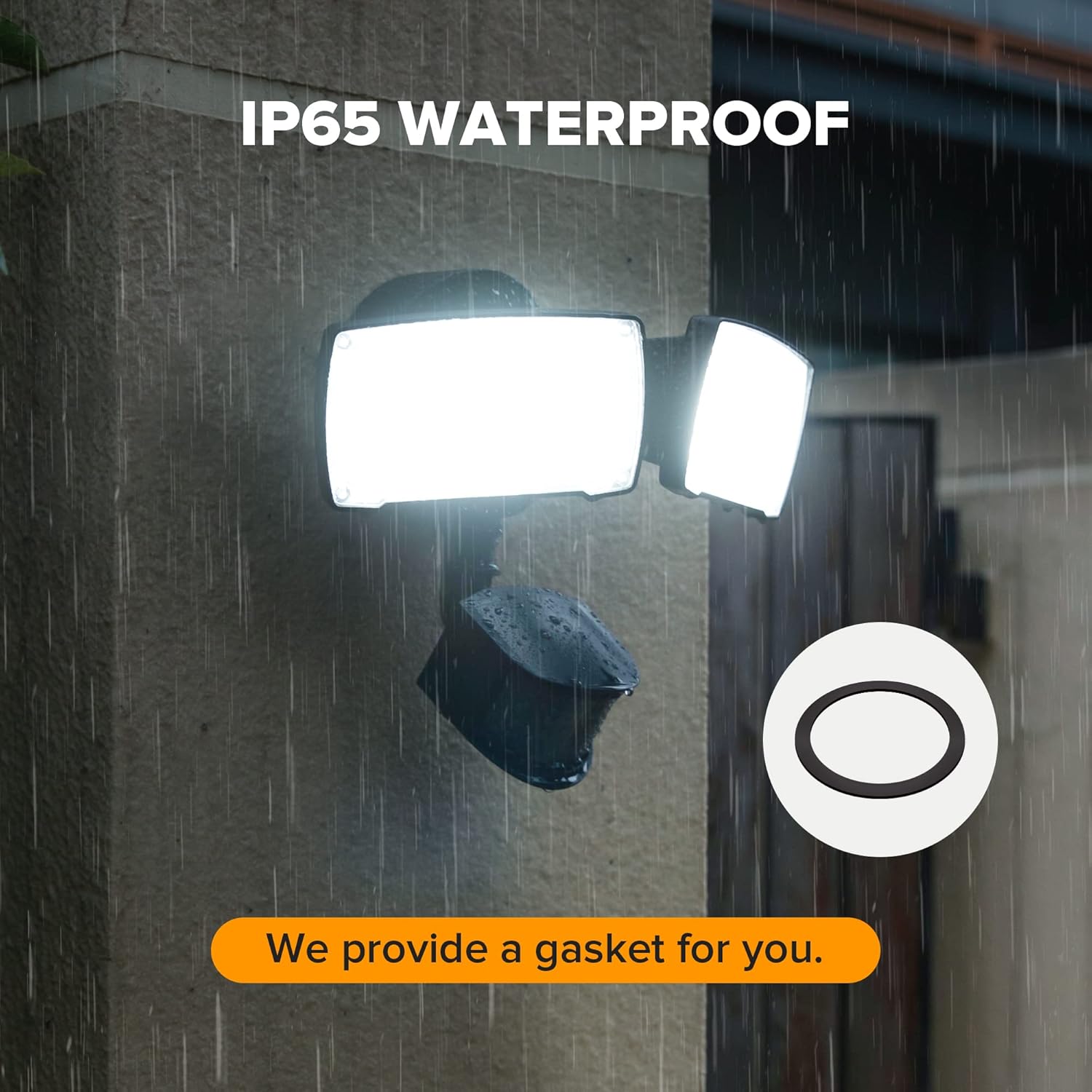 20W Square Twin Heads Motion Sensor Security Light - Bronze, 1400LM, 5000K - Lumens Depot