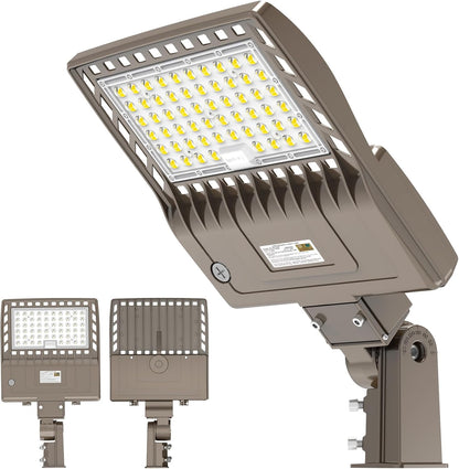 400W LED Parking Lot Light with Slip Fitter, 56,000LM, 5000K, UL DLC ETL Listed, IP65 Waterproof Shoebox Light for Outdoor Commercial Street & Area Lighting (100-277V) - Lumens Depot