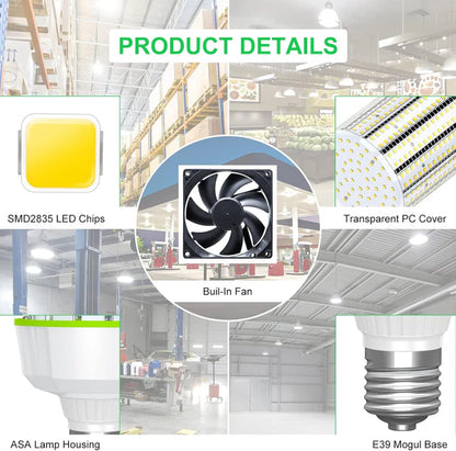 LED Corn Bulb, 100W, 15,000 lumens, 5000K, E39 Base, 277-480 VAC, 480 VAC HID Replacement - Lumens Depot