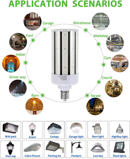 100W LED Retrofit Corn Bulb | 100-277VAC | E39 Base | 14,000 Lumens | 5000K Daylight | 250W-400W HID Replacement | Commercial & Industrial Lighting - Lumens Depot