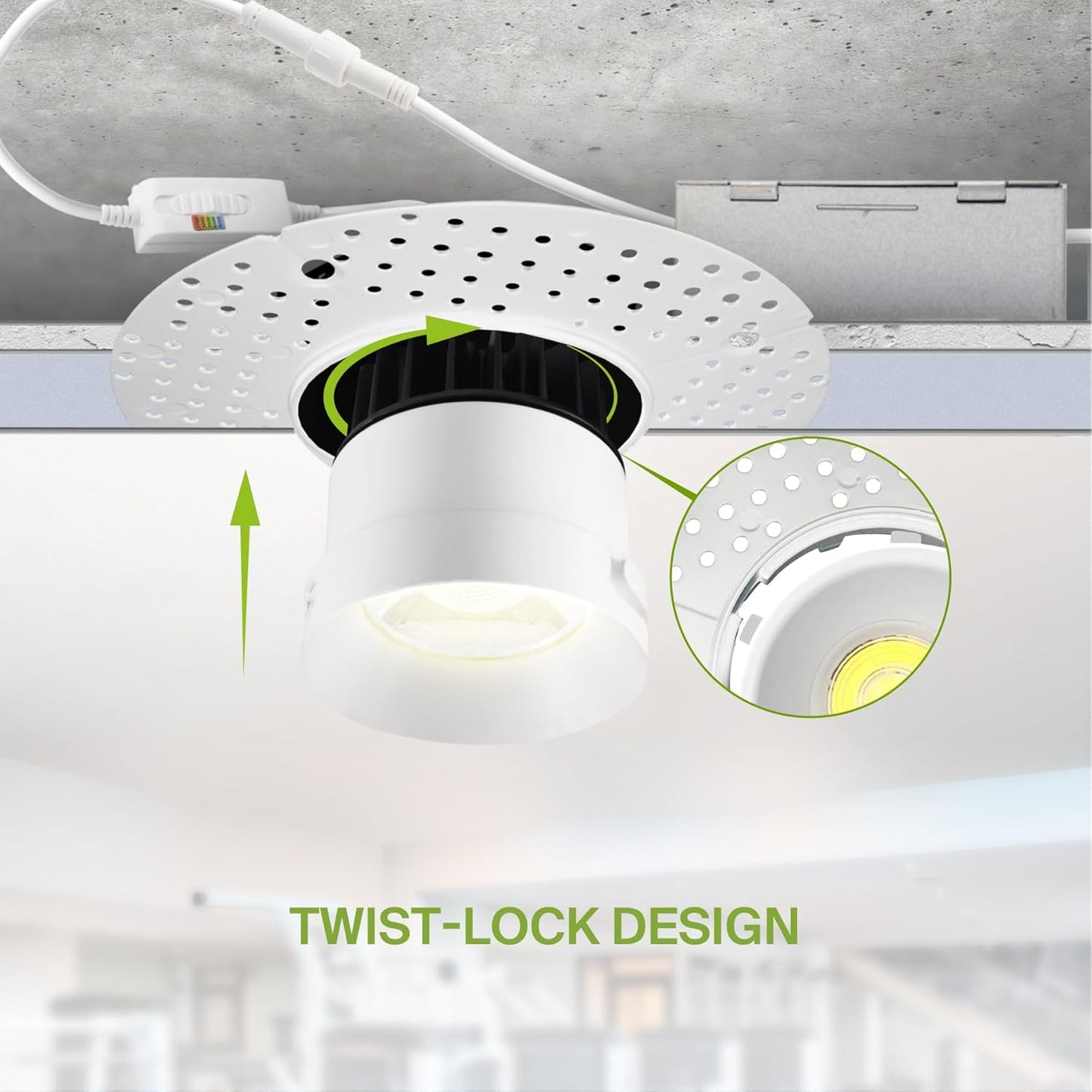 3" Trimless LED Downlight, 15W, 900LM, Round