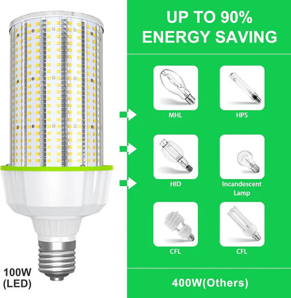 LED Corn Bulb, 100W, 15,000 lumens, 5000K, E39 Base, 277-480 VAC, 480 VAC HID Replacement - Lumens Depot