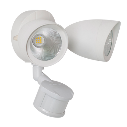 20W White Twin Head Motion Sensor Light, 1400LM, 5000K