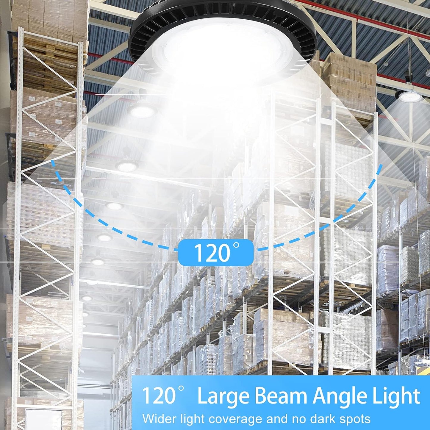 150W LED UFO High Bay Light - 22,500 Lumens, 5000K, High Efficiency, Warehouse Lighting - Lumens Depot