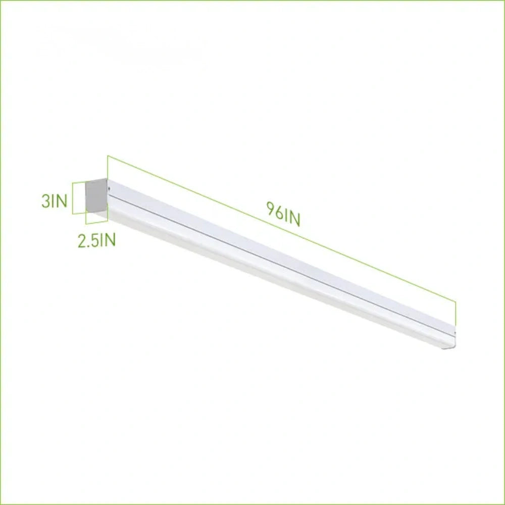 8FT LED Linear Strip Light - 2.5 Inch Width, Adjustable 80W/70W/60W/45W and CCT, 10,400 Lumens, 120-277 VAC