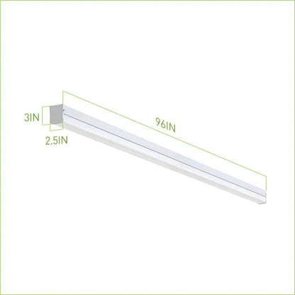 8FT LED Linear Strip Light - 2.5 Inch Width, Adjustable 80W/70W/60W/45W and CCT, 10,400 Lumens, 120-277 VAC