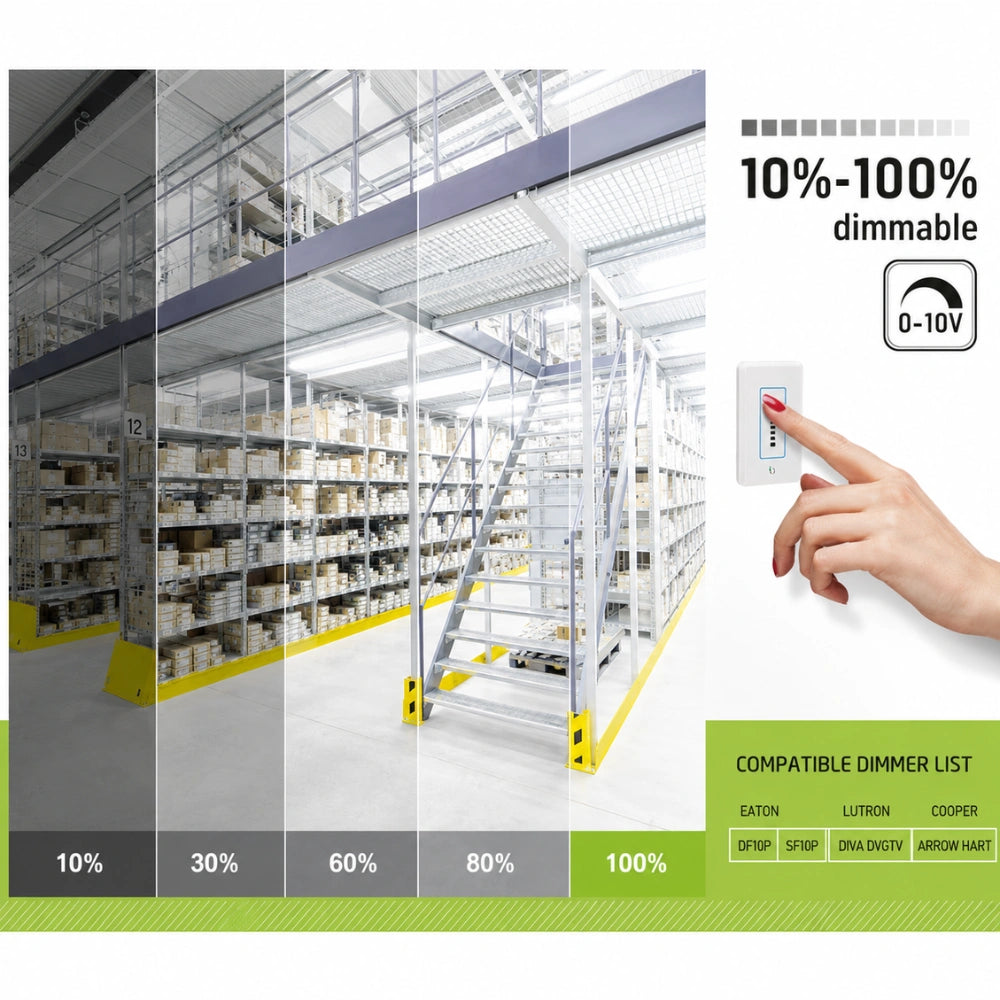 8FT LED Linear Strip Light Fixture, Selectable 60W/70W/80W and CCT 3500K/4000K/5000K, 5,200 Lumens