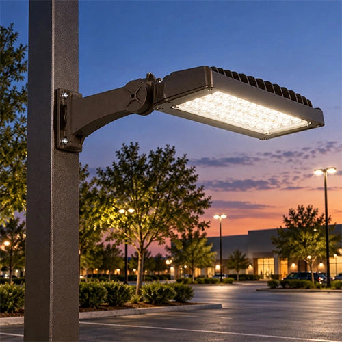 Adjustable Square & Round Pole Mount Ver2 – Dark Bronze - Universal Tilt Bracket for ALH LED Area Lights
