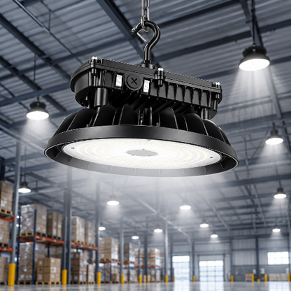 LED UFO High Bay Light - Built-in Sensor Base, Selectable Watt 310W/270W/240W, CCT 5000K, 47,430 Lumens, 120-277 VAC