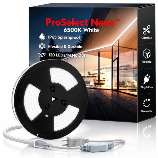 Cool White LED Neon Rope Light, 6500K, 110-120V, 7W/Meter and 220LM/W, Flexible, Cuttable - Lumens Depot