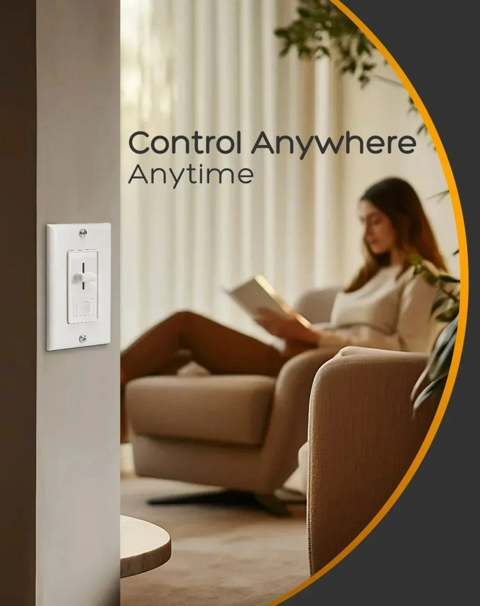 ELV Slide Dimmer Light Switch Pack Wall Plate Included UL Listed - Lumens Depot